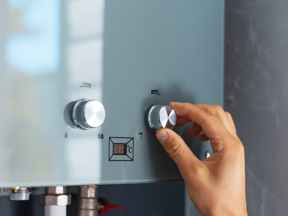 McCandless Plumbing & Excavation checks water heater settings as part of a basic septic system inspection.