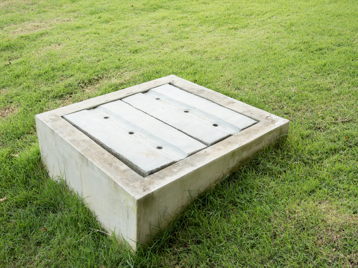 McCandless Plumbing & Excavation uses this outdoor access point for sewer inspections or cleaning services.