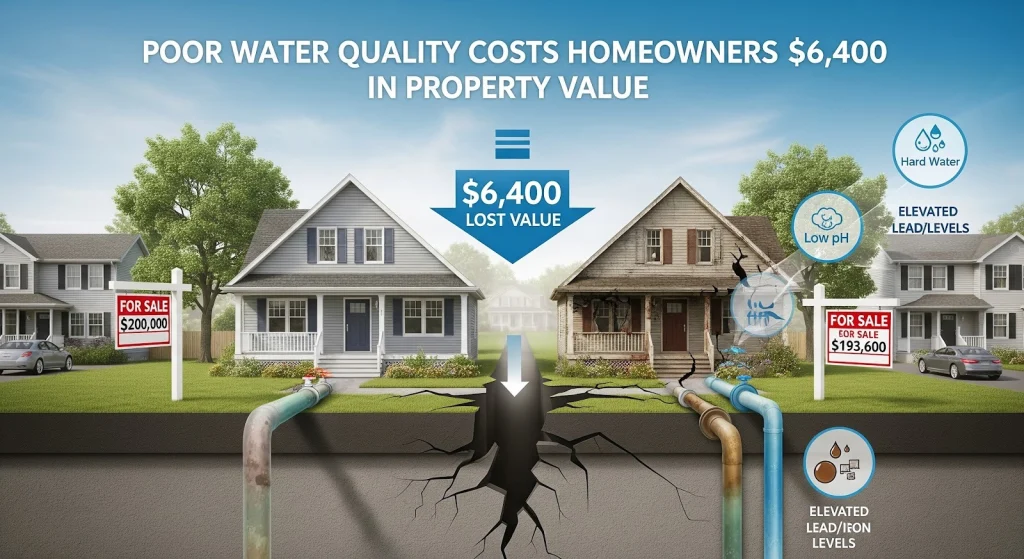McCandless Plumbing & Excavation shows poor water can lower home value by $6,400 due to hard water, low pH, and lead or iron.
