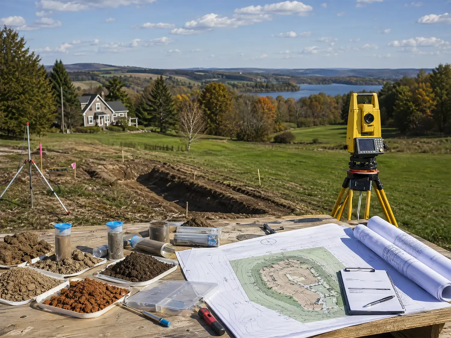 McCandless Plumbing & Excavation helps plan safe, effective work in open country areas with homes and water nearby.