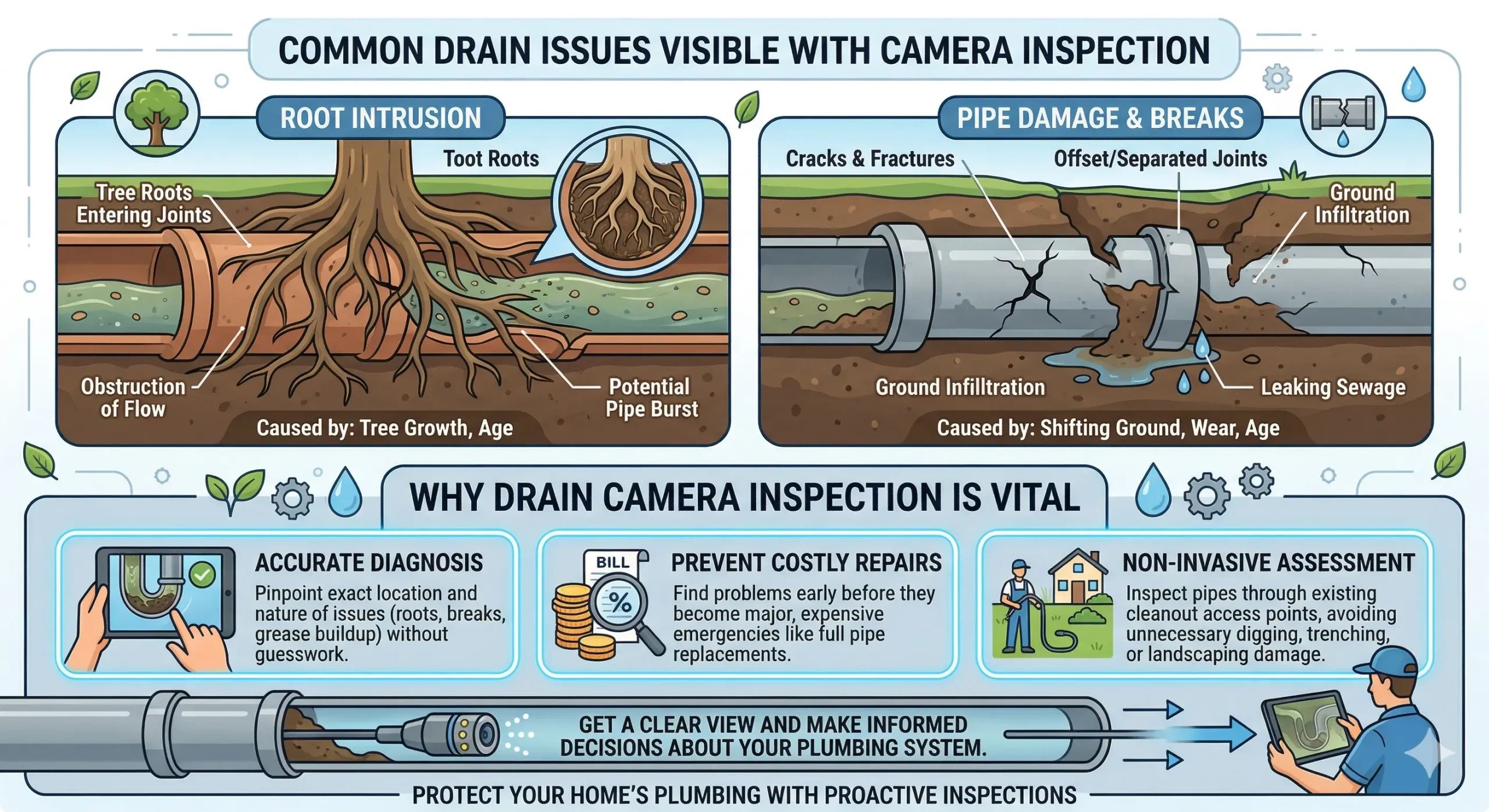 McCandless Plumbing & Excavation explains how camera inspections find drain problems early and help avoid big repair costs.