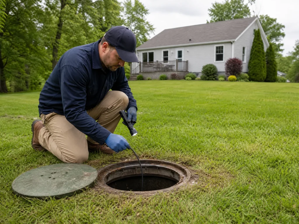McCandless Plumbing & Excavation inspects a septic tank to keep homes safe and working well.