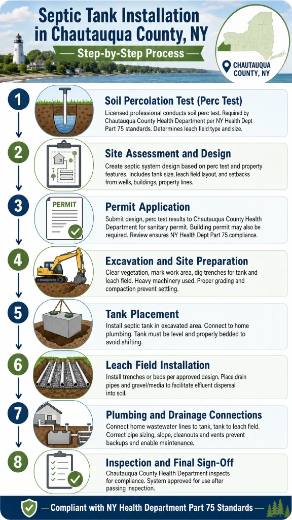 McCandless Plumbing & Excavation explains how to install a septic tank step by step in Chautauqua County, NY.