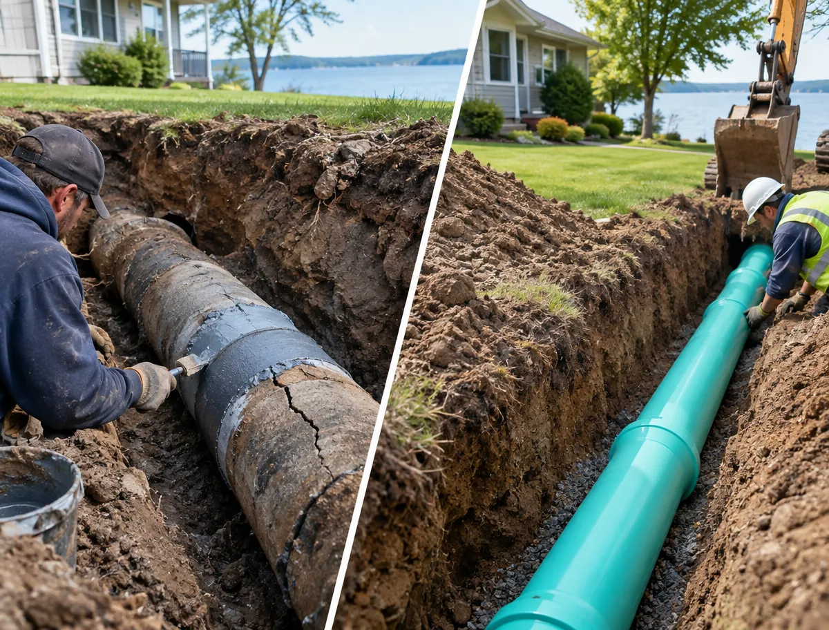 McCandless Plumbing & Excavation replaces old pipes with new ones to improve plumbing for homes near the water.