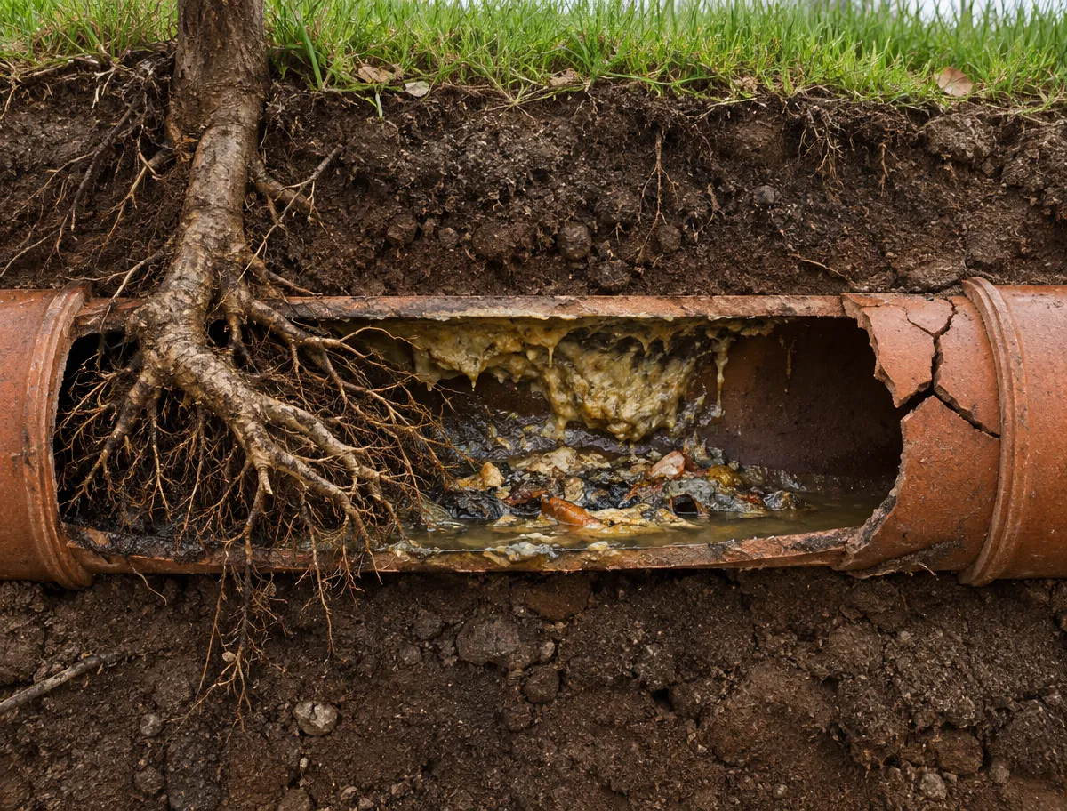 McCandless Plumbing & Excavation shows how tree roots can block and damage sewer pipes.