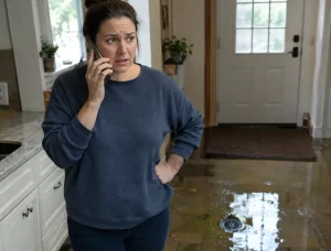 A woman calls McCandless Plumbing & Excavation for help with her flooded home.