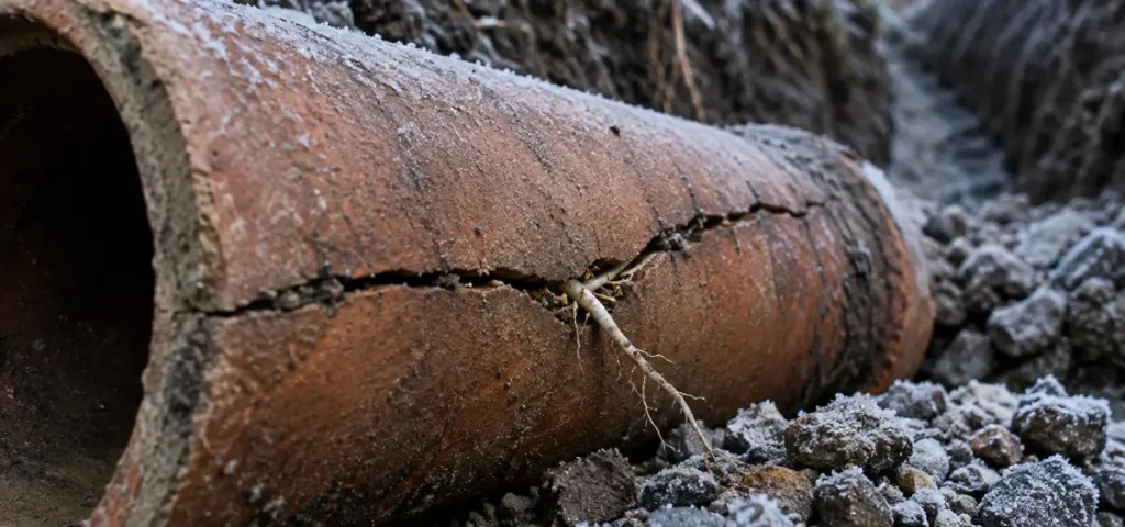 McCandless Plumbing & Excavation fixes underground pipes damaged by tree roots.